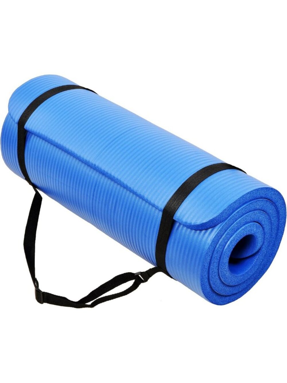Extra Thick High-Density Foam Yoga Mat - Non-Slip, Double-Sided, Carrying Strap